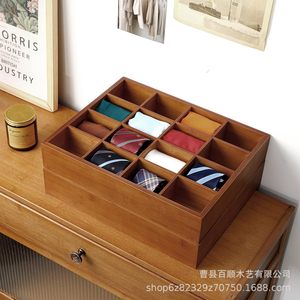 Support mural en bois pour cravates, compartimenté, 4 niveaux, sans perçage, organisateur de vêtements pour cravates, foulards et ceintures pour hommes - Product Image 4