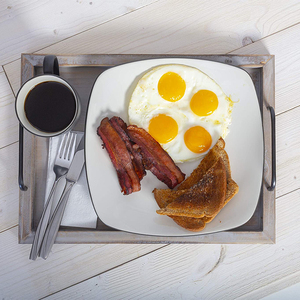 Set di 2 paese rustico colonica decorazione che serve piatti di nidificazione che servono vassoi vassoio di <span class=keywords><strong>legno</strong></span> con manici in metallo - Product Image 5