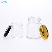 Bocal en verre transparent vide personnalisé VISTA avec couvercle en fer blanc pour le stockage de la sauce au miel, de la confiture et du caviar.