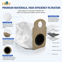 Sac à poussière manuel pour aspirateur domestique en matériau non tissé de haute qualité et respectueux de l'environnement, efficacité de 99,99 %, compatible avec les aspirateurs Dy Sons