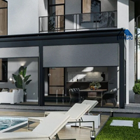 Système de toit de pergola en aluminium Système de toit de patio extérieur Télécommande de volet solaire Système motorisé Gazebo de jardin