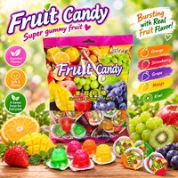 Kleurrijke gemengde fruitgelei bekers, individuele mini-gelei snoepjes
