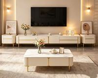 Moderno Soporte de TV Multiusos de Madera Maciza Resistente con Almacenamiento para Muebles de Sala de Estar, Diseño de Montaje en Suelo para Televisores de 65 Pulgadas o Más
