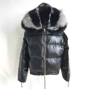 Giacca Invernale da Donna alla Moda 2018, Piumino in <span class=keywords><strong>Vera</strong></span> <span class=keywords><strong>Pelliccia</strong></span> di <span class=keywords><strong>Volpe</strong></span> Bianca, Caldo Cappotto Imbottito - Product Image 4
