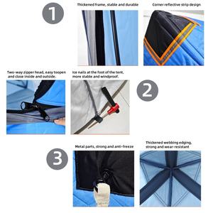 Çok Kişilik Açık Hava Kış Balıkçılık Çadırı Kalın Pamuklu Sıcak Sauna, Kolay Taşınabilir Açılır Kapanır Tip, Kar Balıkçılığı İçin - Product Image 4