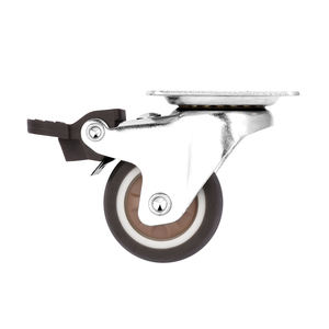 Hot Selling 1/1,5/2/3 Zoll TPR Lenkrad Anti statisches Doppel kugellager Gummi Silent <span class=keywords><strong>Caster</strong></span> Rollen räder mit Bremse - Product Image 3