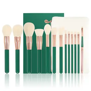 Wholesale makeup brush Set 13PCS green makeup brush set For Concealer New Concealer Foundation brush Women beauty accessories