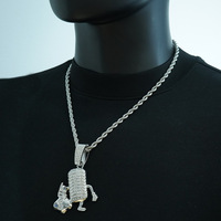 Pendentif Microphone Pokémon Pop Hip Hop pour Sac à Main, Ornement Collier Cubain pour Hommes