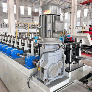 Thin-Wall Light Steel (0.4-1.2mm) Purlin Roll Forming Machine Full-automatic PLC <b>Control</b> <b>Motor</b> & Gear Construction Use - Product Image 3