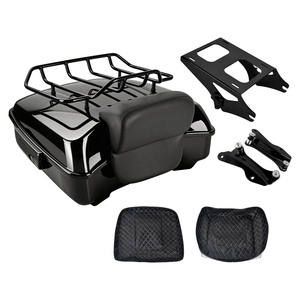 Bauletto Moto 10.7'' Chopped Tour Trunk con Schienale e Portapacchi per Harley Touring 2014-25 Road King Street Electra Glide - Product Image 2
