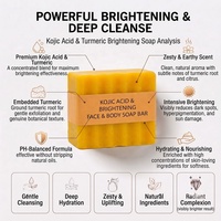Savon Solide Artisanal Anti-Acné et Éclaircissant au Curcuma et à l'Acide Kojique, Élimination des Taches Brunes - Meilleure Vente
