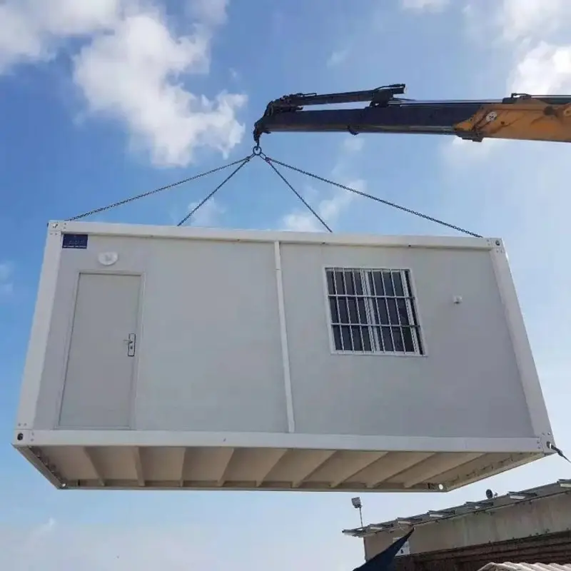Wadah Modular kemasan datar Prefab 20 kaki rumah rumah tangga kamp rumah prefabrikasi
