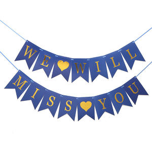Vamos sentir sua falta Dia dos Namorados pede aniversário de casamento bronzing papel puxar bandeira casamento festa bandeira decoração - Product Image 2