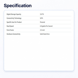 D3-S4510 Series SSDSC2KB038T8 <b>Hard</b> <b>Drive</b> 3.84TB 6gbps 2.5in TLC Enterprise <b>Solid</b> <b>State</b> Disk Data Center Server MXXGK 3.84T - Product Image 2