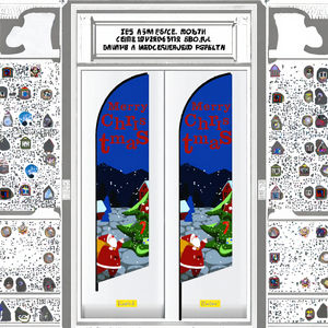 عيد الميلاد في الهواء الطلق صالون الحلاقة الإعلانات الكبيرة لافتة الطيران مع موقف القطب قاعدة الأعلام الترويجية - Product Image 2