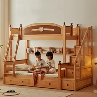 XINSHIYI 2024 neues Stil Kinderetagenbett mit Leiter und Ablage treppe Großhandel Massivholzmöbel für Kinderzimmer
