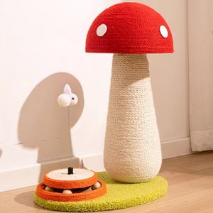 Griffoir pour <span class=keywords><strong>chat</strong></span> en sisal, motif champignon rouge, durable, anti-déchirure, grande taille, structure d'escalade verticale pour <span class=keywords><strong>chat</strong></span>, jouet à griffer en corde - Product Image 2