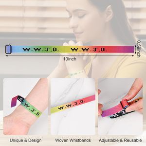 Pmormyy 30PCS WWJD Religious Charm Bracelet Pack <span class=keywords><strong>para</strong></span> <span class=keywords><strong>mujeres</strong></span> y hombres-Pulseras ajustables cristianas Regalo - Product Image 3