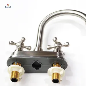 New Design Bathroom Deck Mounted Wash Basin Faucets Brass Contemporary Chrome Finish Brass