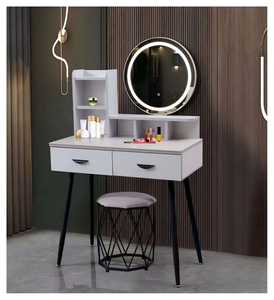 Modern Makeup Vanity Table <b>With</b> <b>Lighted</b> <b>Mirror</b> Storage Desk For Bedroom Furniture - Product Image 1