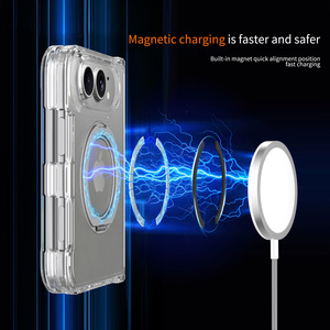 Étui magnétique pliable de haute qualité pour <span class=keywords><strong>iPhone</strong></span> 18 Ultra avec support rotatif, antichoc, transparent, personnalisé, anti-jaunissement, vente en gros - Product Image 2