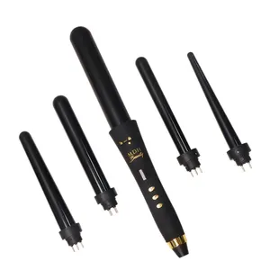 professional hair curler 5 in 1 automatic Curling Iron Wand With 5 Interchangeable Hair Curler Ceramic Barrels