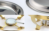 Ensemble de chauffe-plats Buffet Chauffe-plats Service de traiteur Plats à friction dorés Luxe