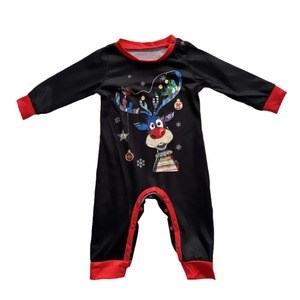 Pijama familiar a juego con estampado de renos <span class=keywords><strong>divertidos</strong></span> de <span class=keywords><strong>Navidad</strong></span> 2025, Top negro de manga larga y pantalones a cuadros rojos, ropa de dormir para padres e hijos - Product Image 5