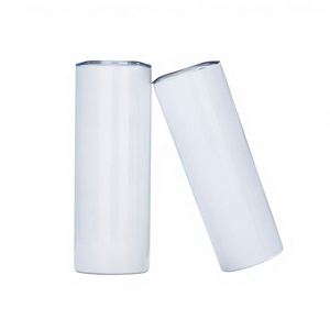 20oz Stainless Steel Insulated Blank Tumbler Sublimation Straight Skinny with Lid and <b>Metal</b> <b>Straw</b> Set - Product Image 3