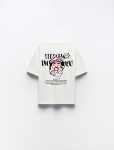 T-Shirt Unisex a Maniche Corte con Collo Rotondo, 100% Cotone, Design con Stampa Cartoon, Casual per Primavera ed Estate - Product Image 1