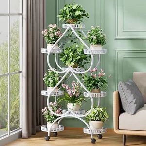 Cadre de décoration de plantes d'intérieur moderne de haute qualité avec support de pots de fleurs en métal mobiles multicouches pour la maison ou le jardin - Product Image 2