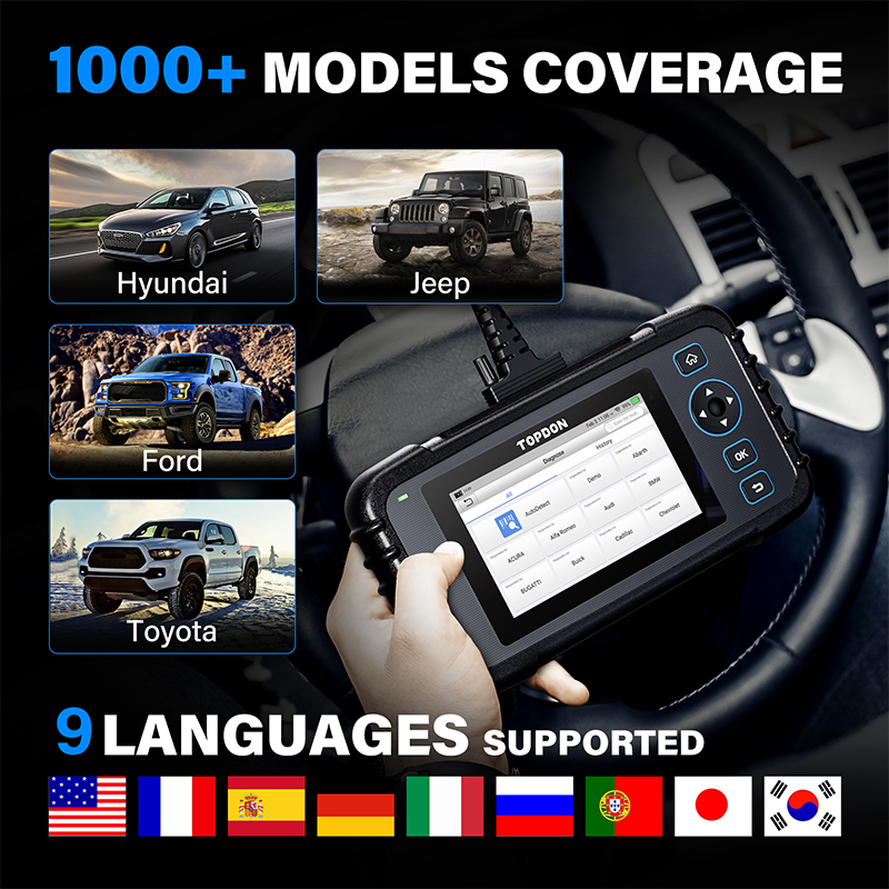 TOPDON ArtiDiag600 OBD2 Scanner Car Diagnostic Tool Automotive Scan Auto Diagnostics ABS SRS Engine Test Autoscanner Free Update