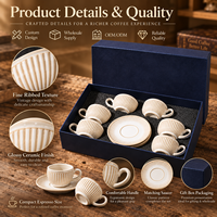 Ensemble tasse et soucoupe à expresso rétro de petite capacité en porcelaine, compatible micro-ondes, vaisselle de restaurant