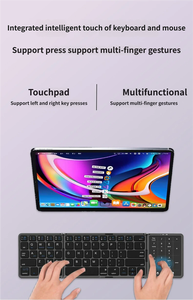 Support 3 Devices Travel Pocket-Sized Upgraded Foldable <b>Bluetooth</b> <b>Keyboard</b> with Touchpad & Number Pad - Product Image 5