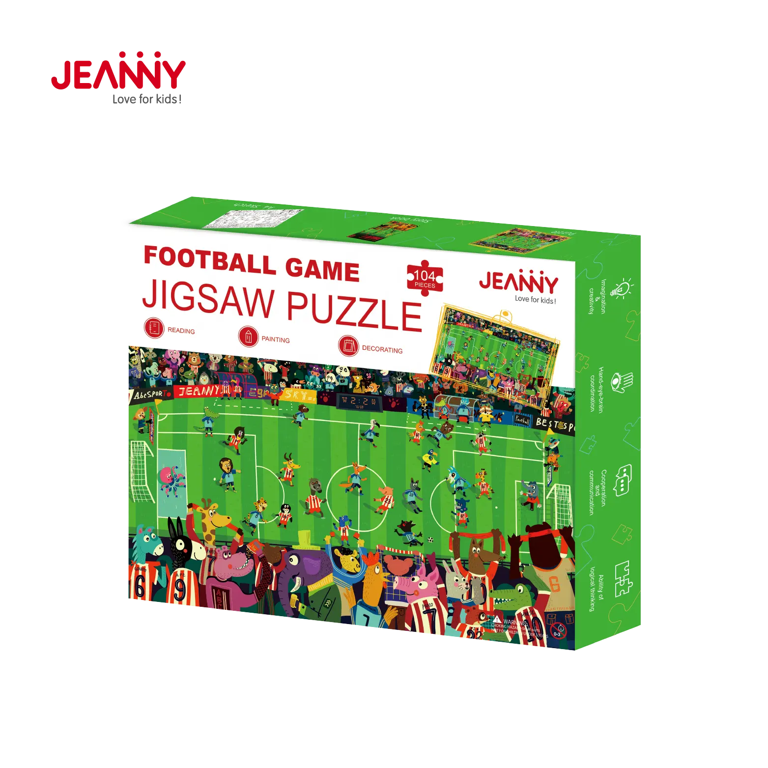 104 PCS Other Educational Toys GiftsためBoysとGirls Jigsaw Puzzle Football Game Giant Puzzle