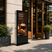 Pantalla Publicitaria para Exteriores, Kiosco con Pantalla de 55, 65 y 75 Pulgadas, 4K, Resistente al Agua, Tótem Digital con Soporte de Pie, 2500 Nits LCD