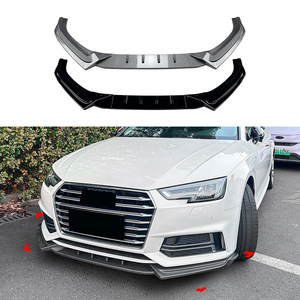 Audi A4 B9 Front <b>Lip</b> <b>Splitter</b> Carbon Fiber Texture Matte Finish 2017-2019 S-line Tuning Style - Product Image 1