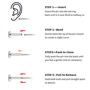 Ear Nose Piercing Jewelry Guide Tools Kit Insert Curved Barbell Piercing 14G 16G 18G Threaded ASTM F136 Titanium Push <strong>Pin</strong> Tool - Product Image 5