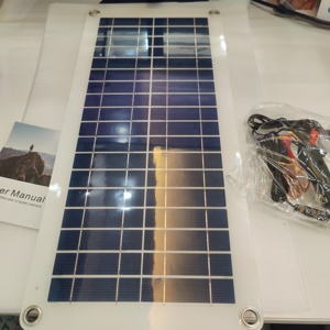 Kit de panel solar flexible de 18V 10W con pinza de cocodrilo y cargador para coche - Product Image 4