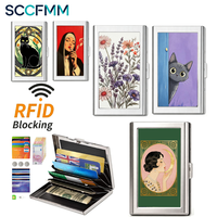 Porte-cartes de visite SCCFMM, étui en métal pour sublimation, personnalisable, portable, pour cartes bancaires, cartes d'identité, avec impression de logo photo DIY