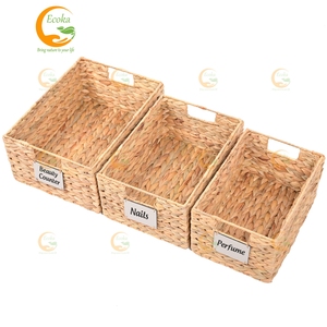 Ecoka home organization natural water hyacinth laundry <b>basket</b> handmade for durable and stylish <b>cheap</b> price - Product Image 2