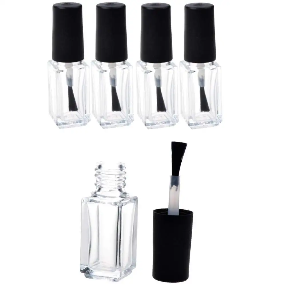 Custom made 5ml square nail varnish polish bottles glass empty