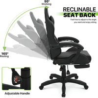 Stock de chaise de jeu rentable à prix réduit chaise de jeu noire bon marché avec appui-tête et coussin lombaire Cadeira De Jogos