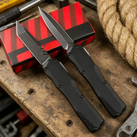 Vente en gros de couteaux tactiques automatiques de survie et de camping en acier à haute dureté 9000 avec manche en aluminium, couteaux utilitaires OEM personnalisés