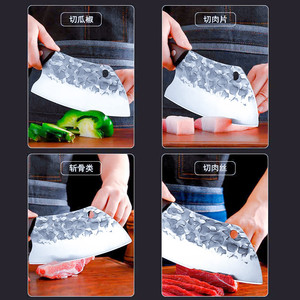 Cuchillo de cocina forjado, cuchillo para picar de estilo chino para el hogar, acero de tungsteno, cuchillo de estilo antiguo, acero al manganeso, para damas - Product Image 1