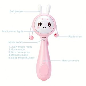 Juguete musical educativo para recién nacidos, móvil para cuna, campana para cama infantil, chupete para bebés, mordedor de conejo para bebés, sonajero - Product Image 5