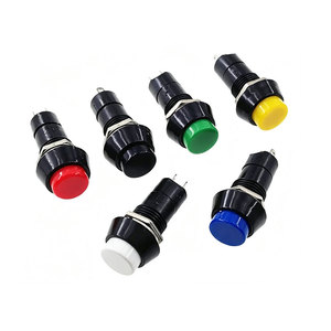 5pcs PBS-11A PBS-11B 12mm self-locking Self-Recovery Plastic <b>Push</b> <b>Button</b> <b>Switch</b> momentary 3A 250V AC 2PIN 6Color - Product Image 1