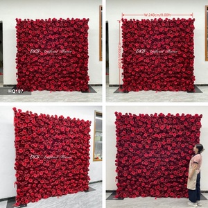Customizable Modern Square Silk <b>Artificial</b> Flower Backdrop for Party Birthday Decorations Indoor Outdoor Floral Wall - Product Image 3