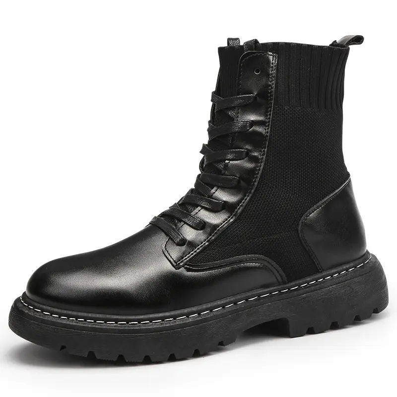 British style high-top plus velvet 2022 autumn and winter new boots snow boots thick-soled Martin boots men