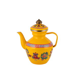 Théières en céramique jaunes décoratives pour la maison, promotionnelles, émail, design unique, théière <span class=keywords><strong>bouilloire</strong></span> - Product Image 3